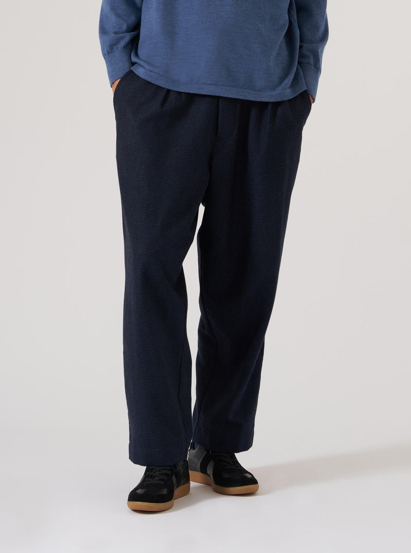 Navy Brushed Bari Oxford Pant