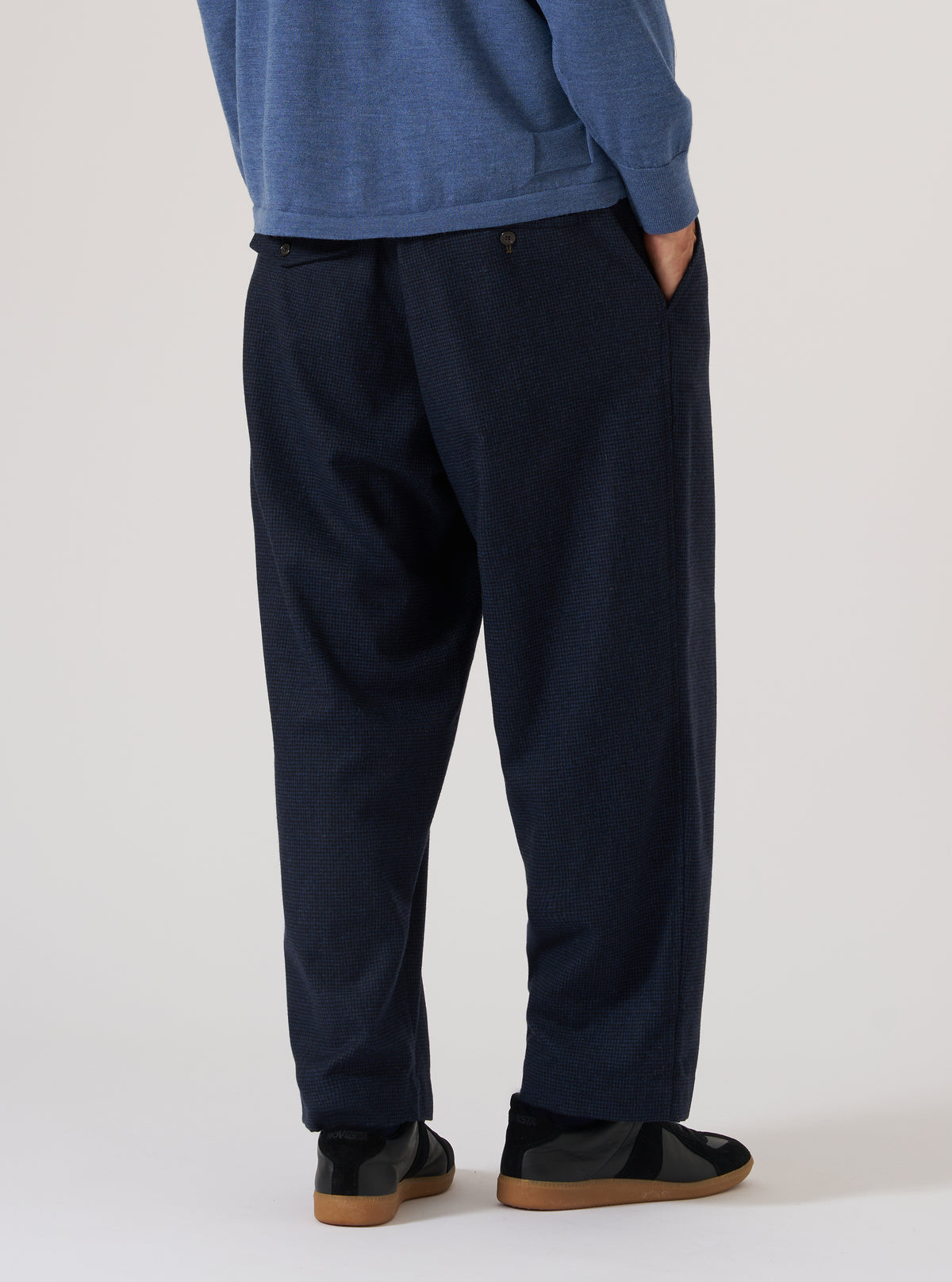 Navy Brushed Bari Oxford Pant