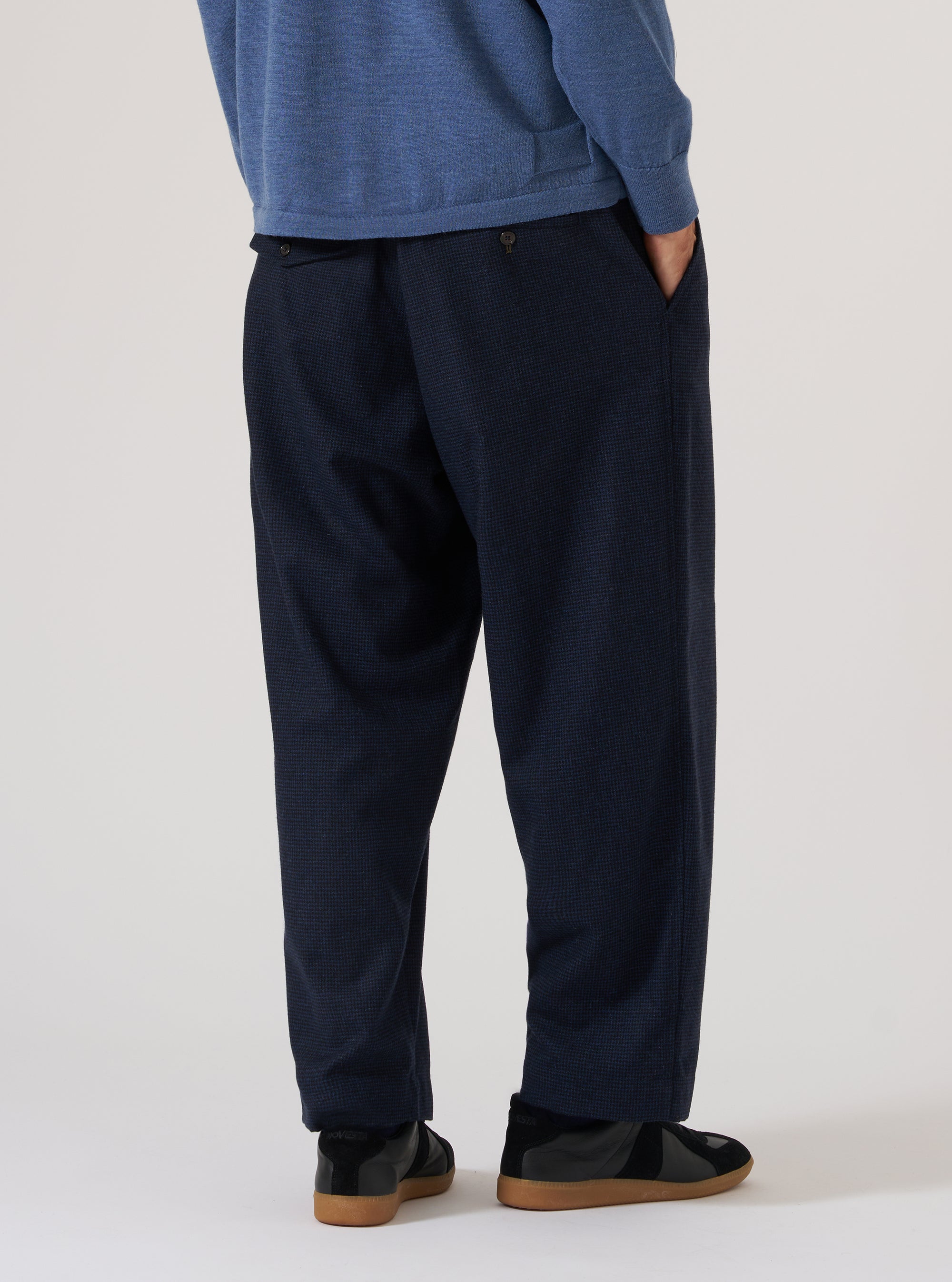 Navy Brushed Bari Oxford Pant