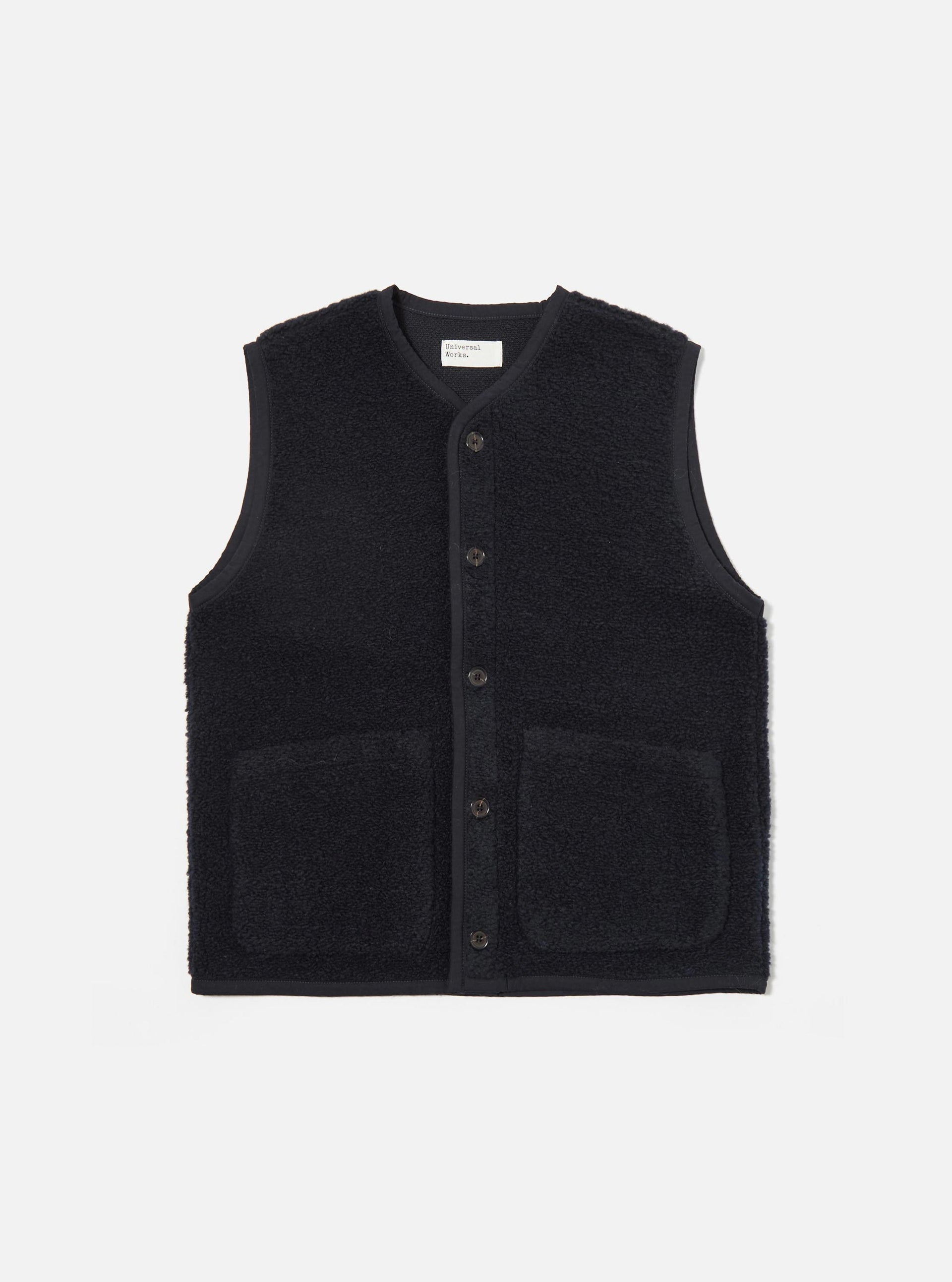 Men's Navy Alvar Fleece Lancaster Gilet – Universal Works