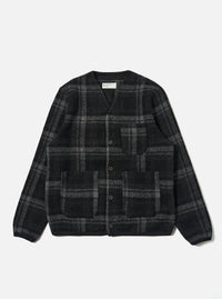 Grey Moh Check Fleece Cardigan