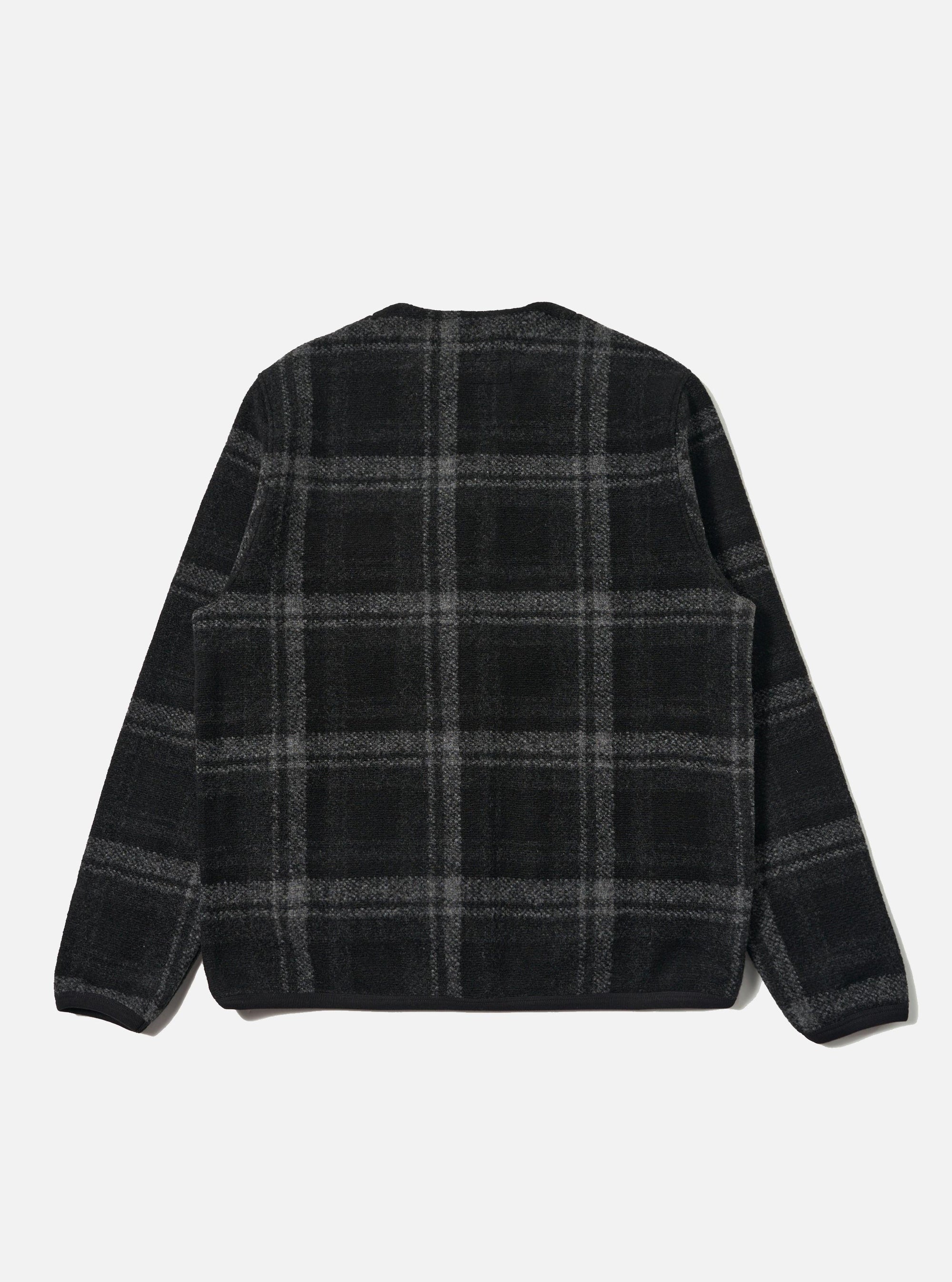 Grey Moh Check Fleece Cardigan