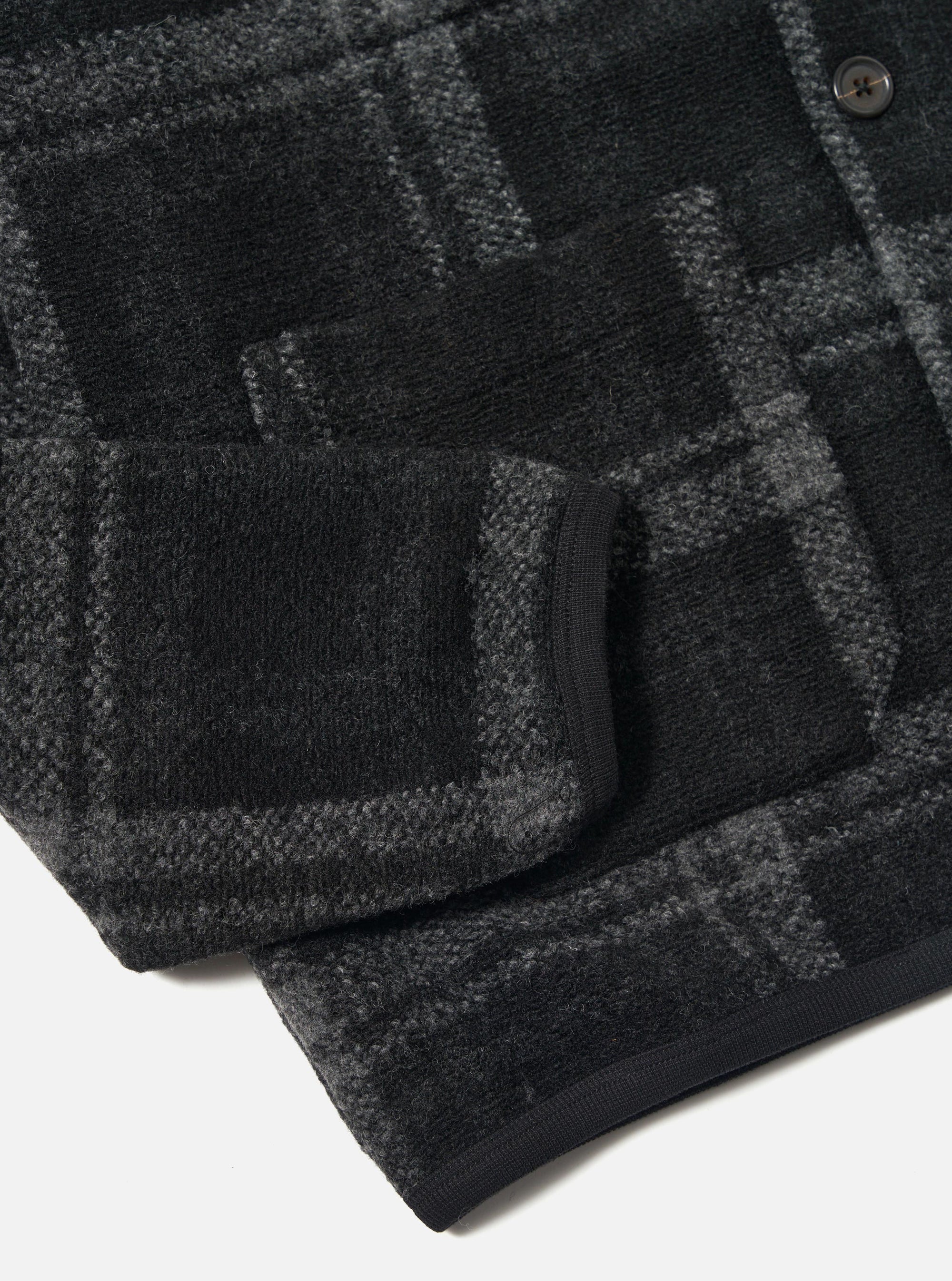 Grey Moh Check Fleece Cardigan