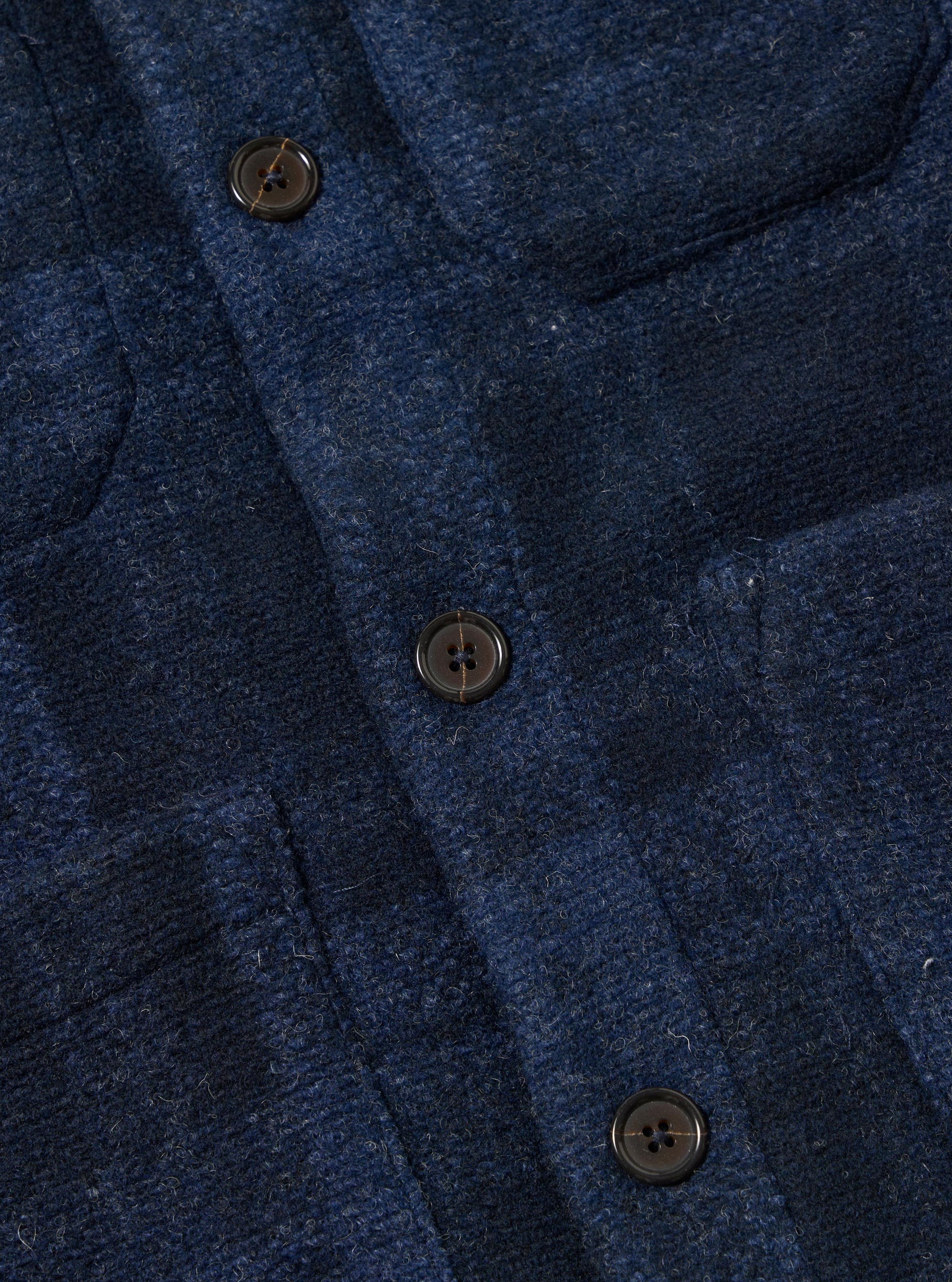 Navy Moh Check Fleece Cardigan