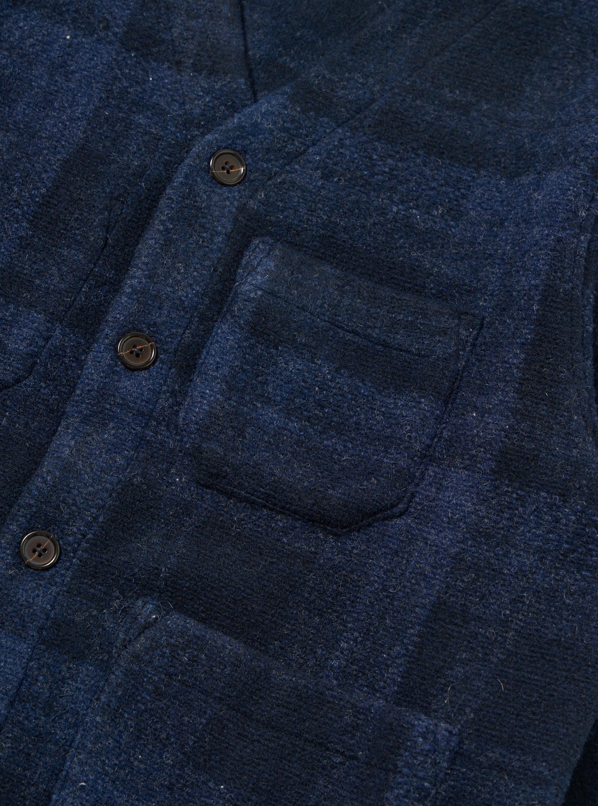 Navy Moh Check Fleece Cardigan