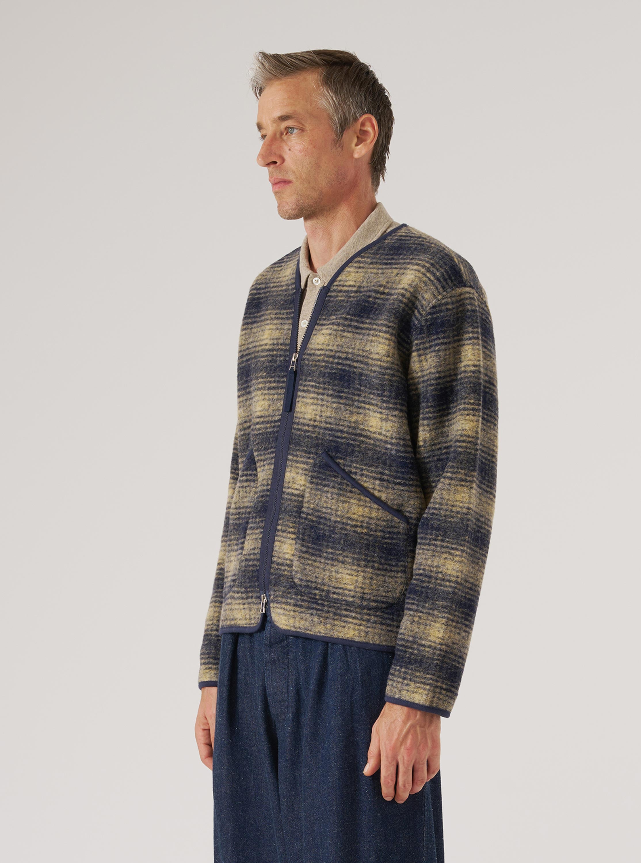 Men's Navy Uist Fleece Zip Liner Jacket – Universal Works