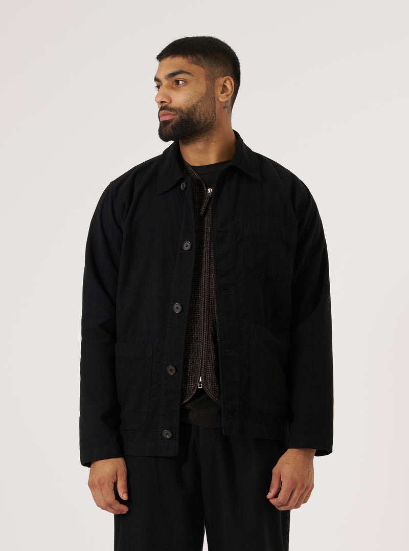 Black Comfort Moleskin Field Jacket