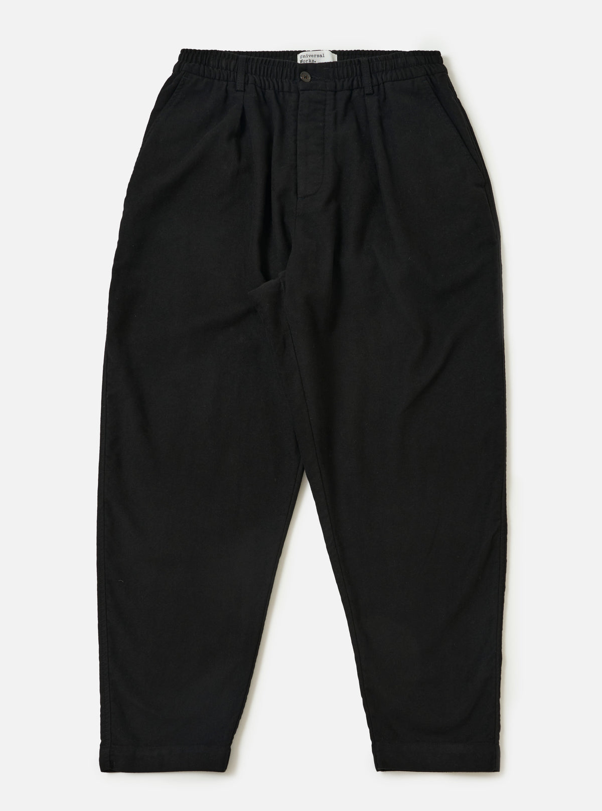 Black Comfort Moleskin Pleated Track Pant