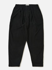 Black Comfort Moleskin Pleated Track Pant