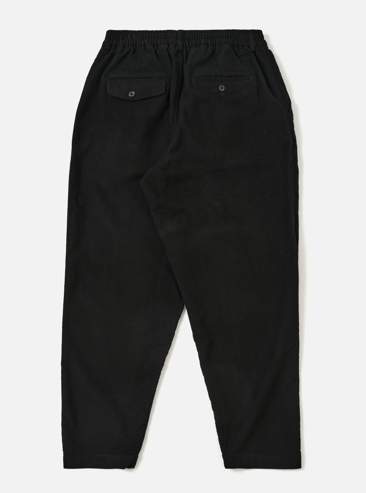Black Comfort Moleskin Pleated Track Pant