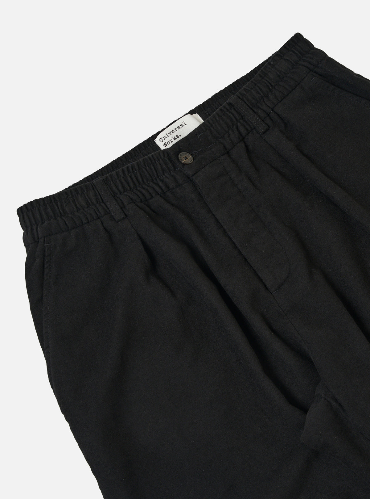 Black Comfort Moleskin Pleated Track Pant