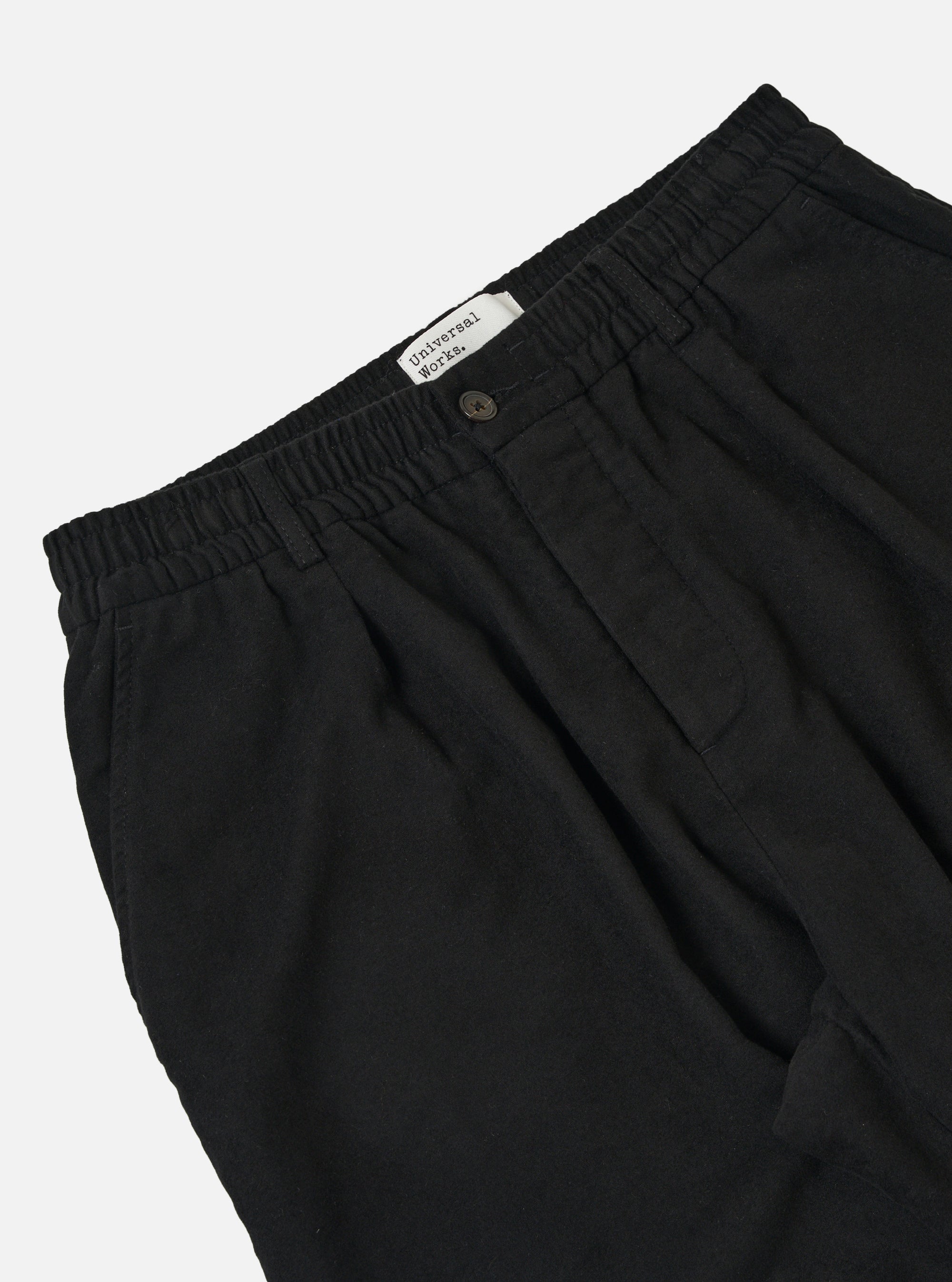 Black Comfort Moleskin Pleated Track Pant