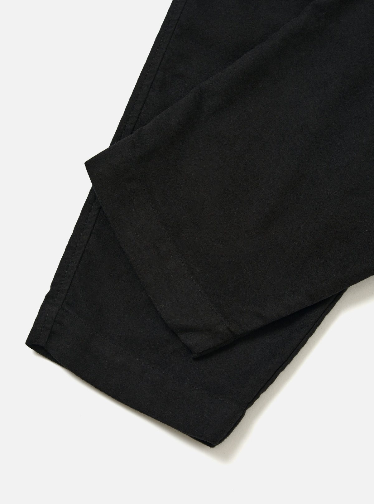 Black Comfort Moleskin Pleated Track Pant