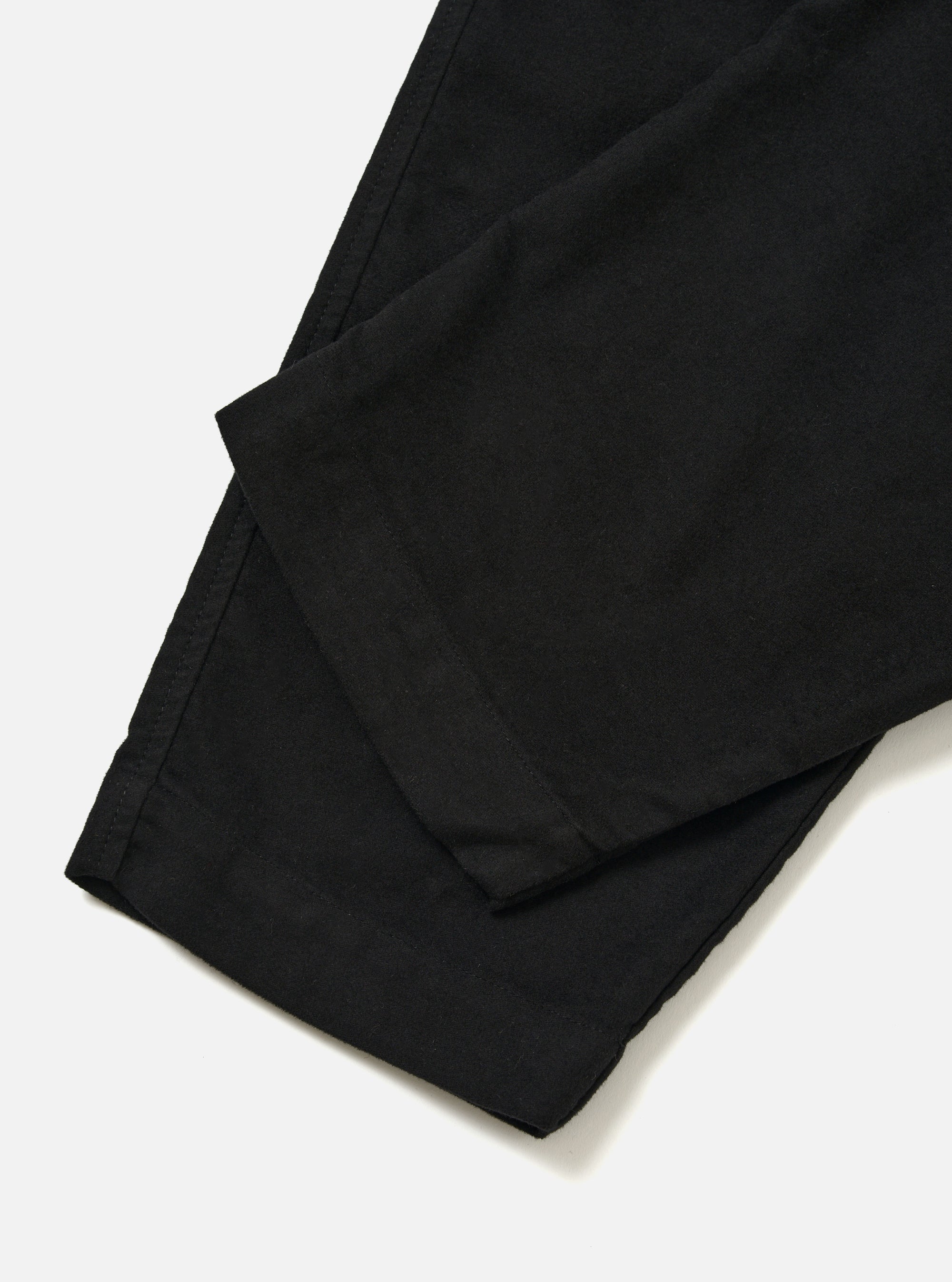 Black Comfort Moleskin Pleated Track Pant