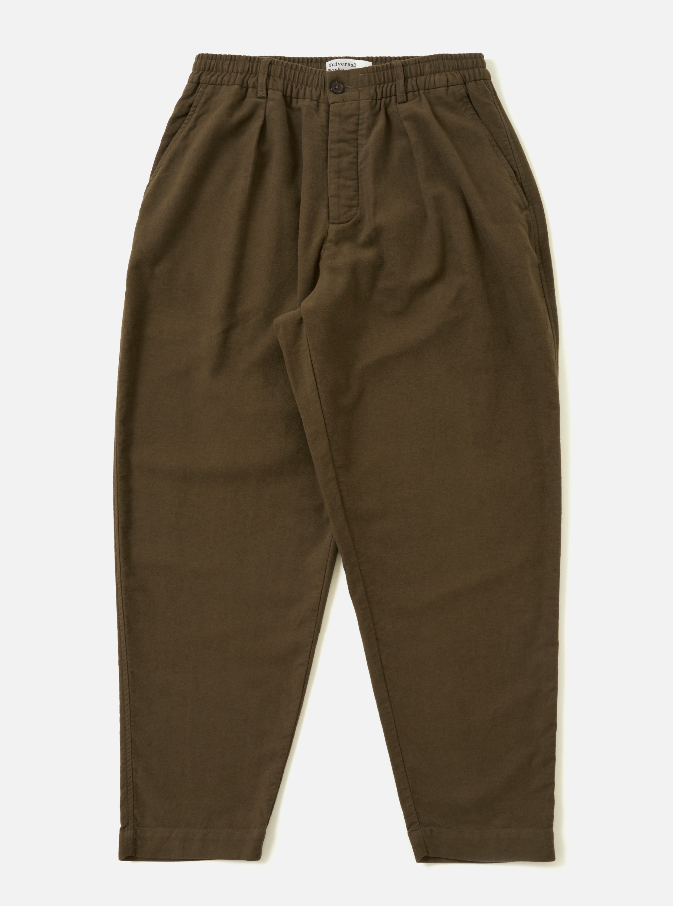 Men's Khaki Comfort Moleskin Pleated Track Pant – Universal Works