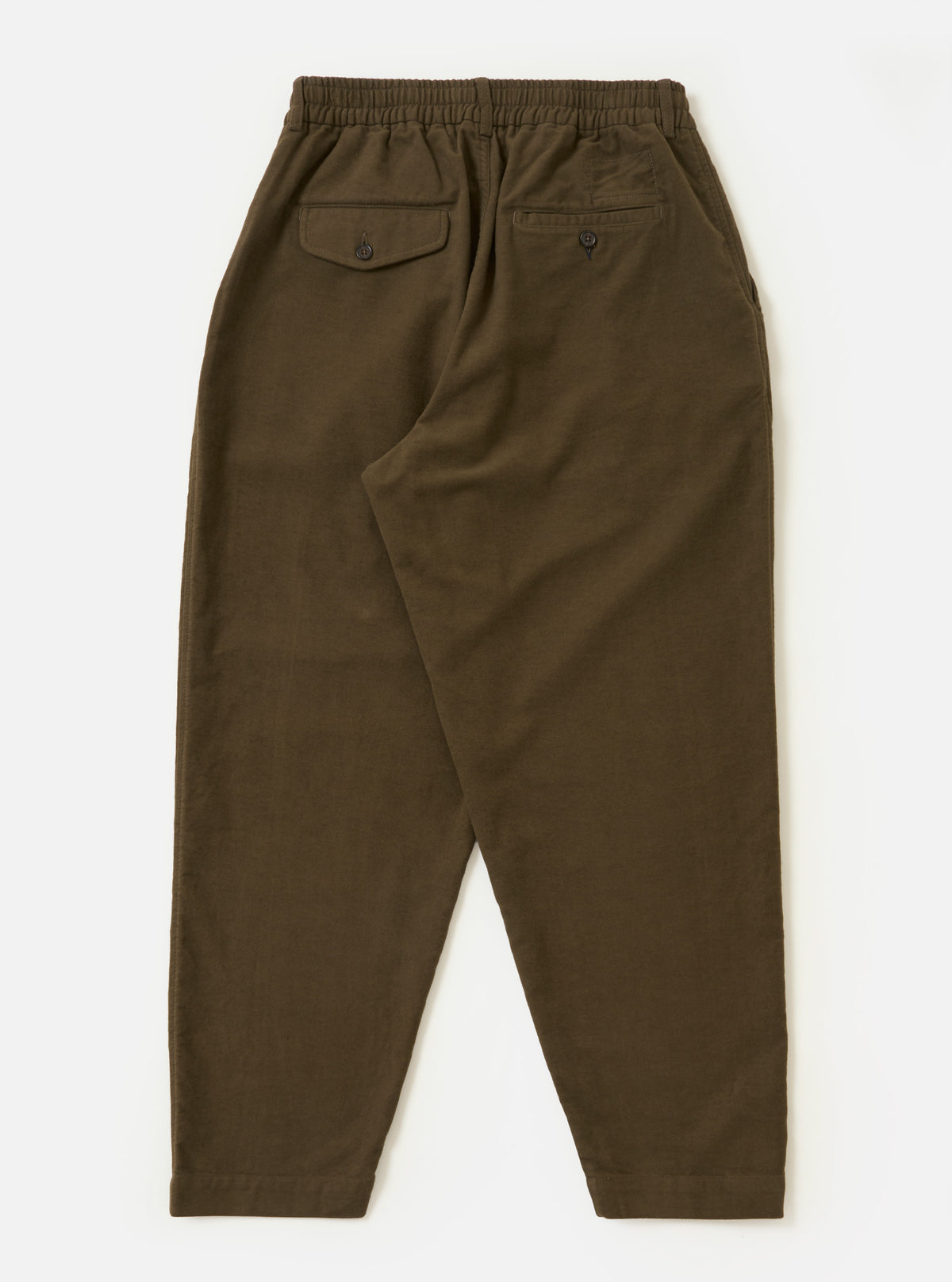 Khaki Comfort Moleskin Pleated Track Pant