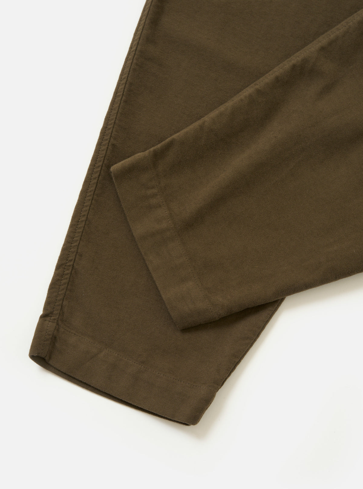 Khaki Comfort Moleskin Pleated Track Pant