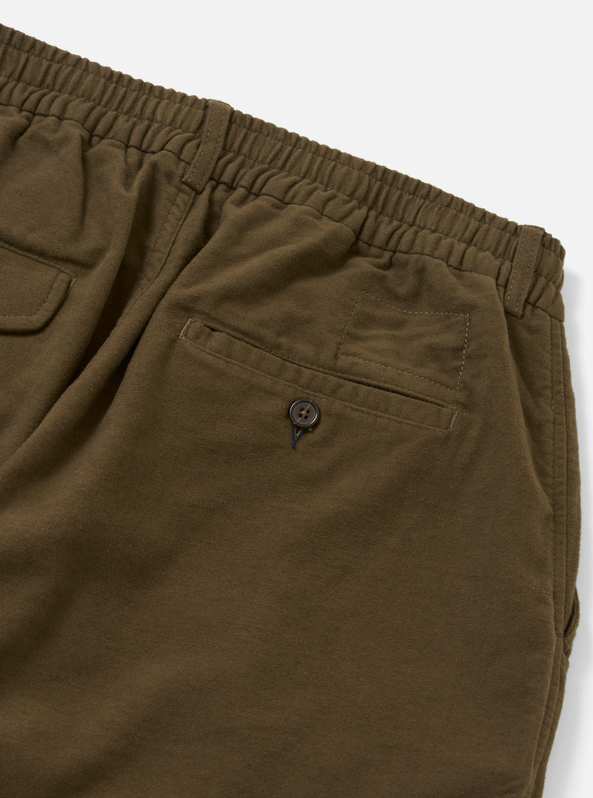 Khaki Comfort Moleskin Pleated Track Pant