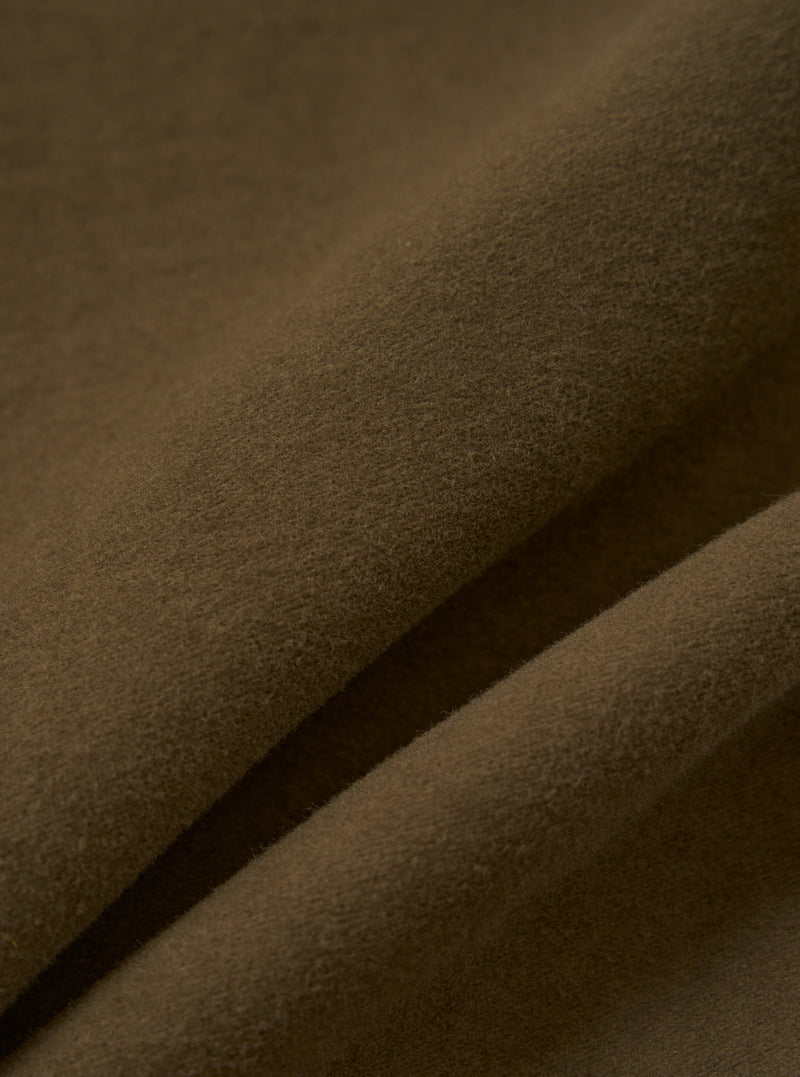 Khaki Comfort Moleskin Pleated Track Pant