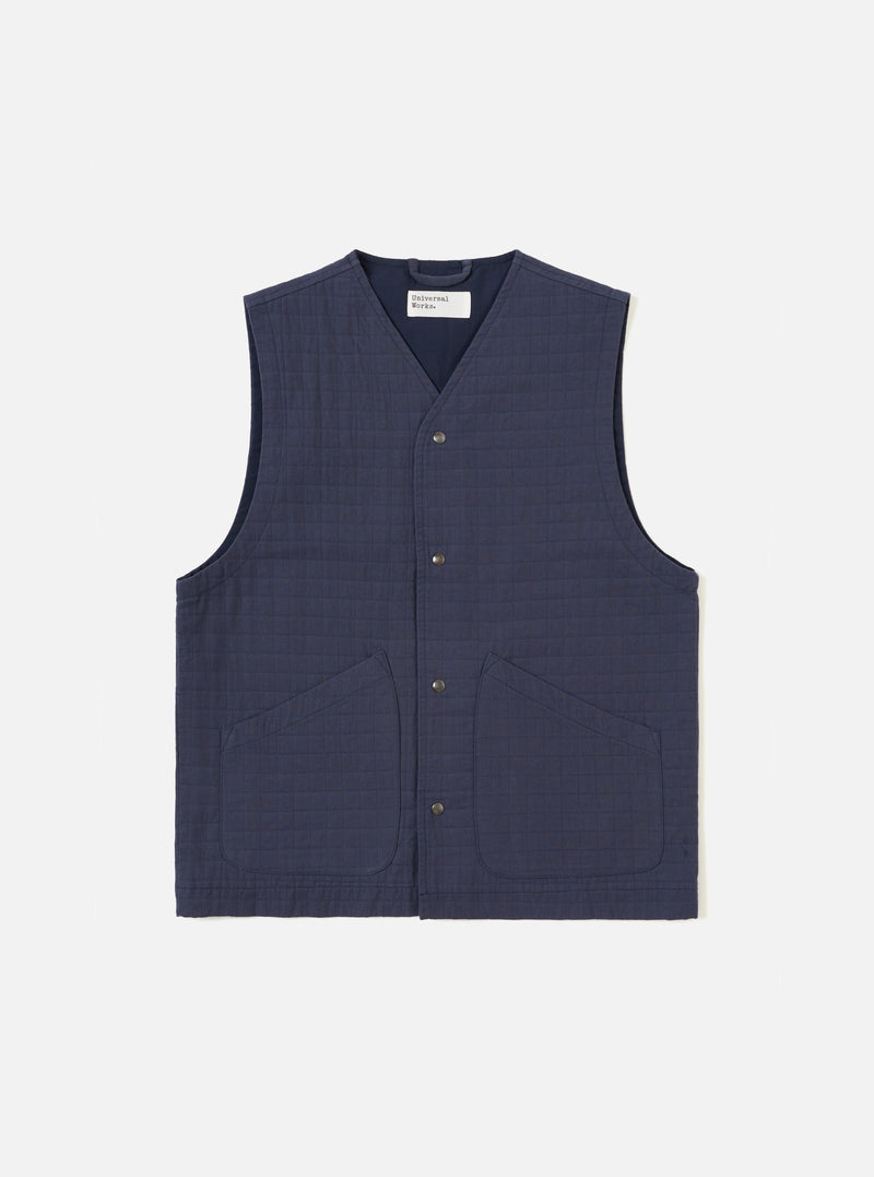 Navy Rahim Cotton Weekend Gilet