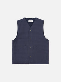 Navy Rahim Cotton Weekend Gilet