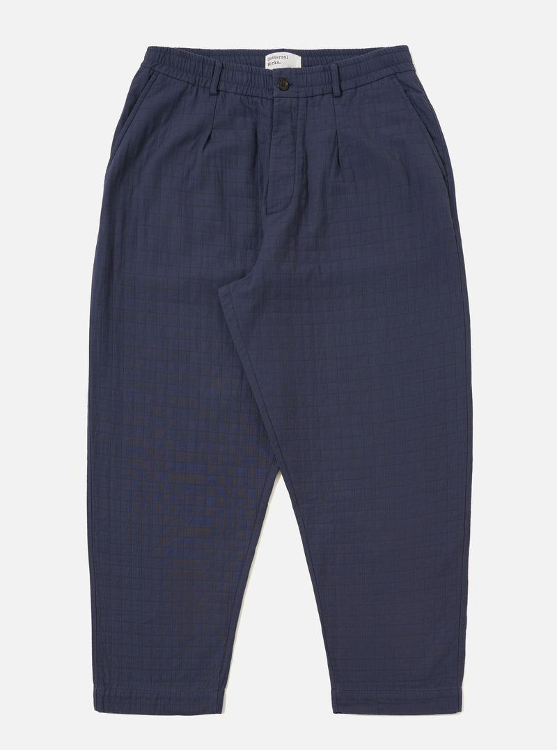 Navy Rahim Cotton Oxford Pant