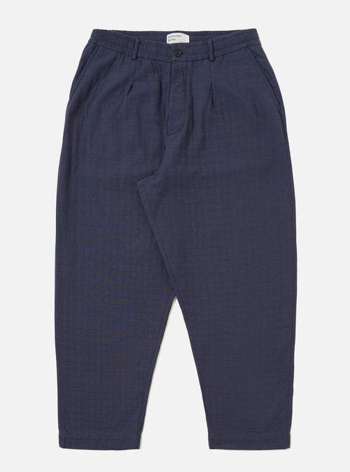 Navy Rahim Cotton Oxford Pant