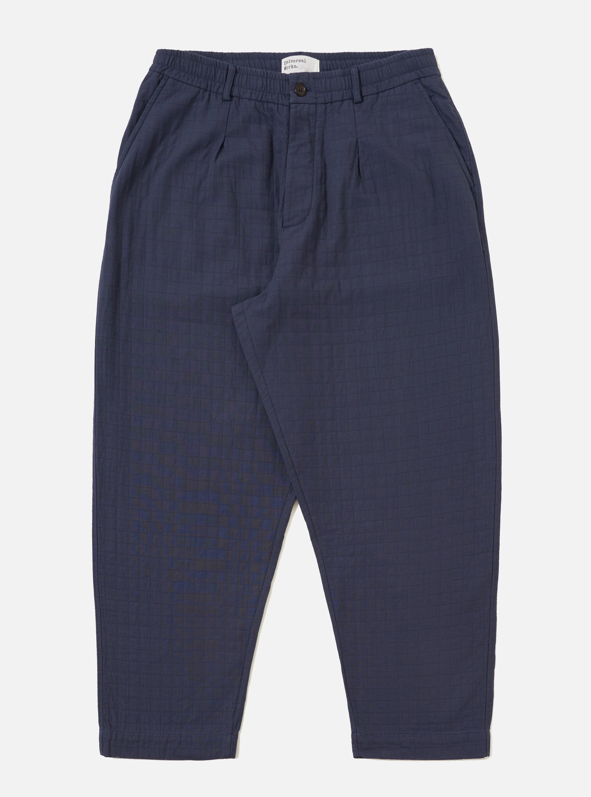 Navy Rahim Cotton Oxford Pant