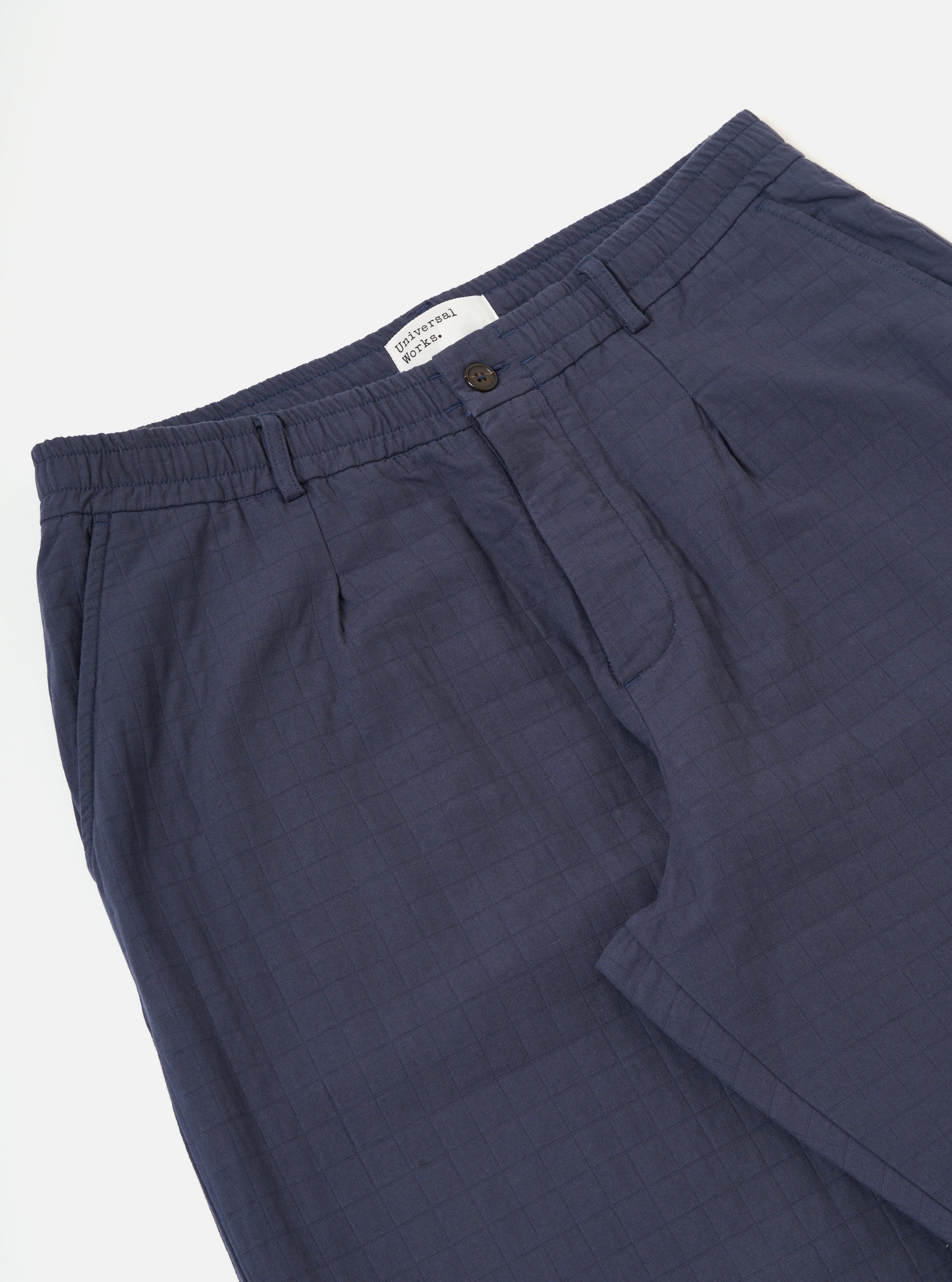 Navy Rahim Cotton Oxford Pant