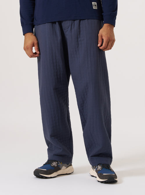 Navy Rahim Cotton Oxford Pant