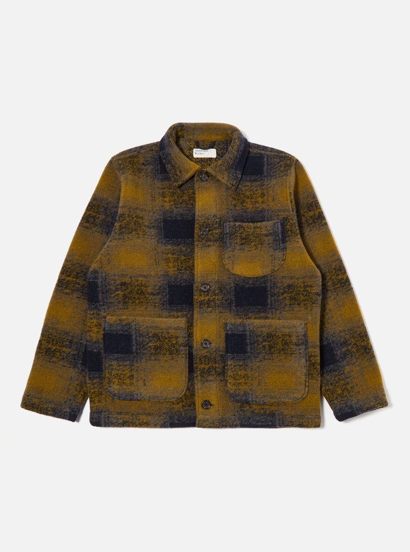 Navy Check Techno Melton Check Field Jacket
