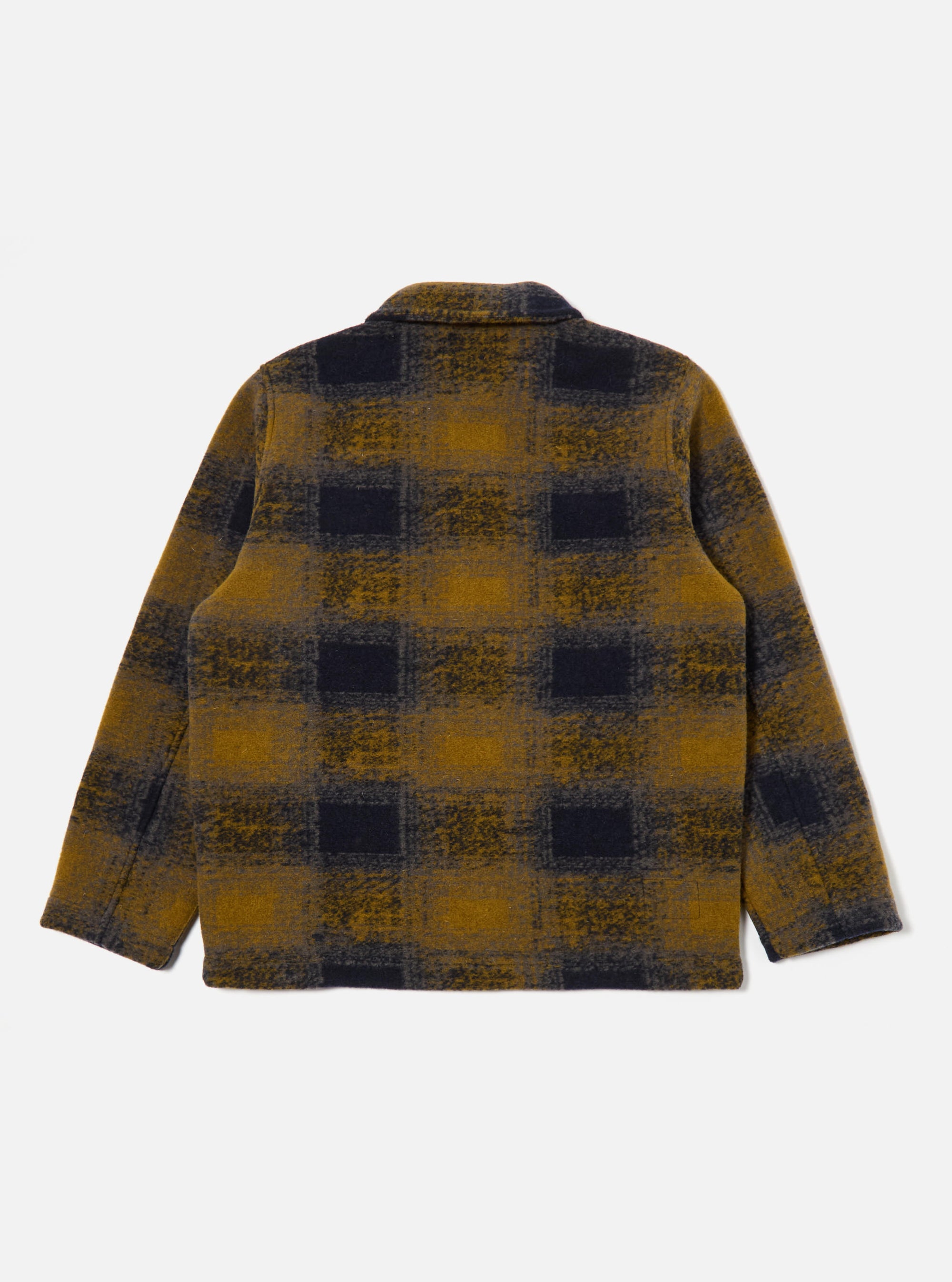 Navy Check Techno Melton Check Field Jacket