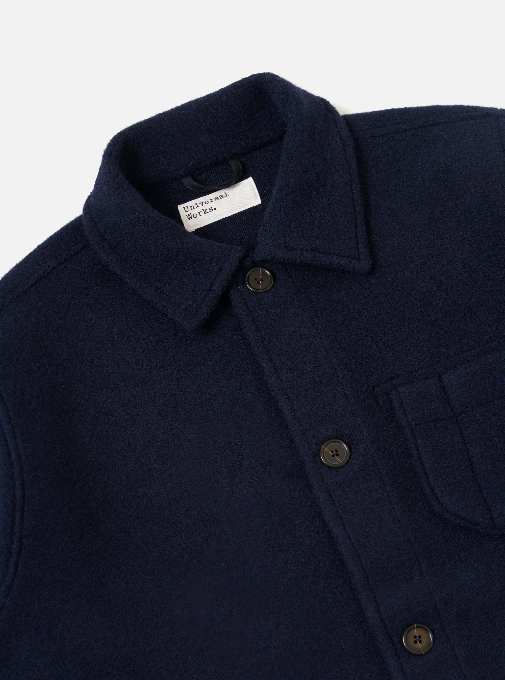 Navy Techno Melton Plain Field Jacket