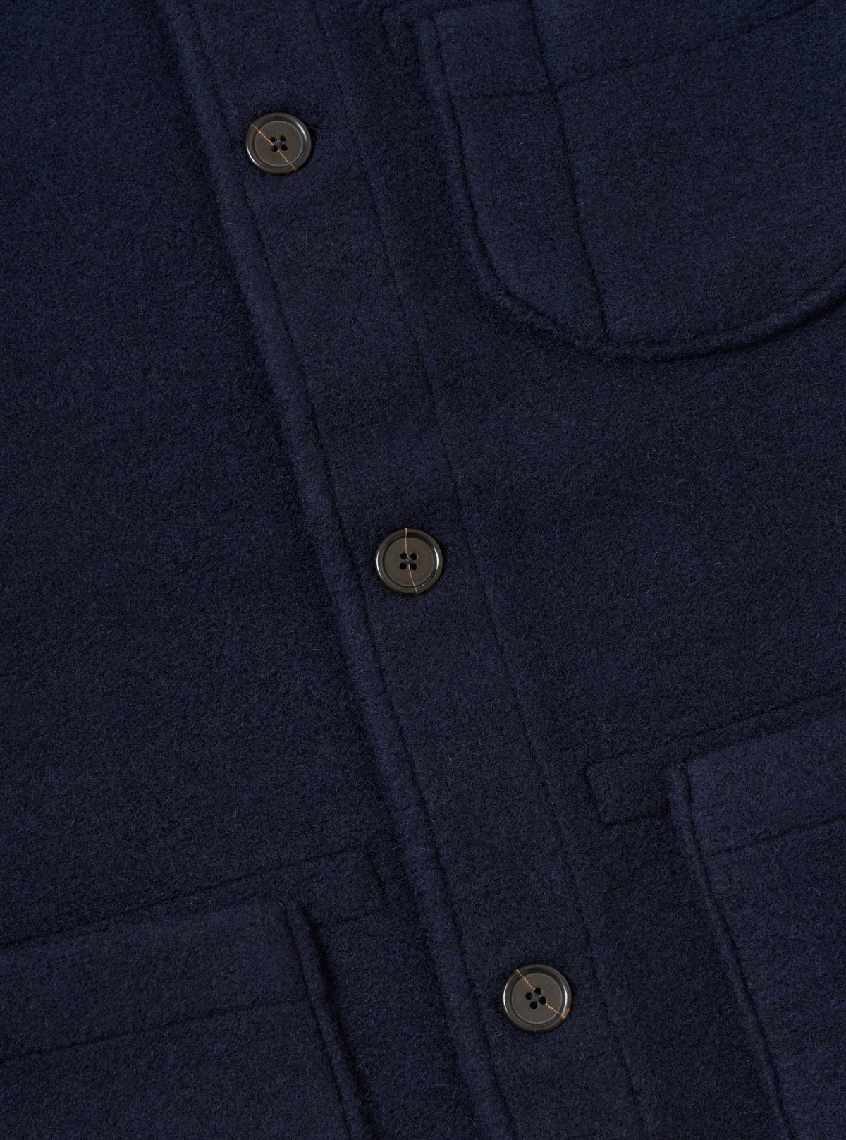 Navy Techno Melton Plain Field Jacket