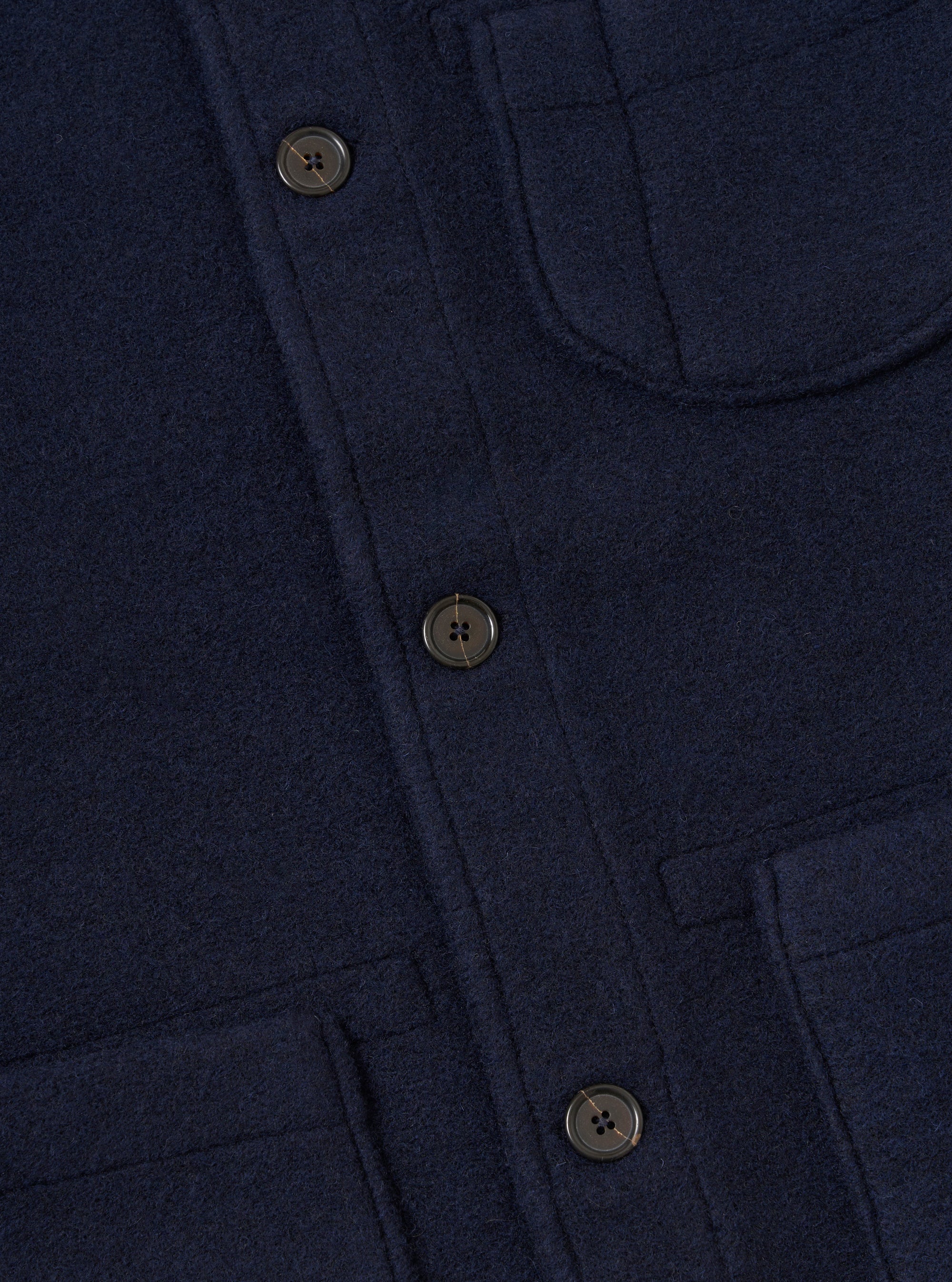 Navy Techno Melton Plain Field Jacket