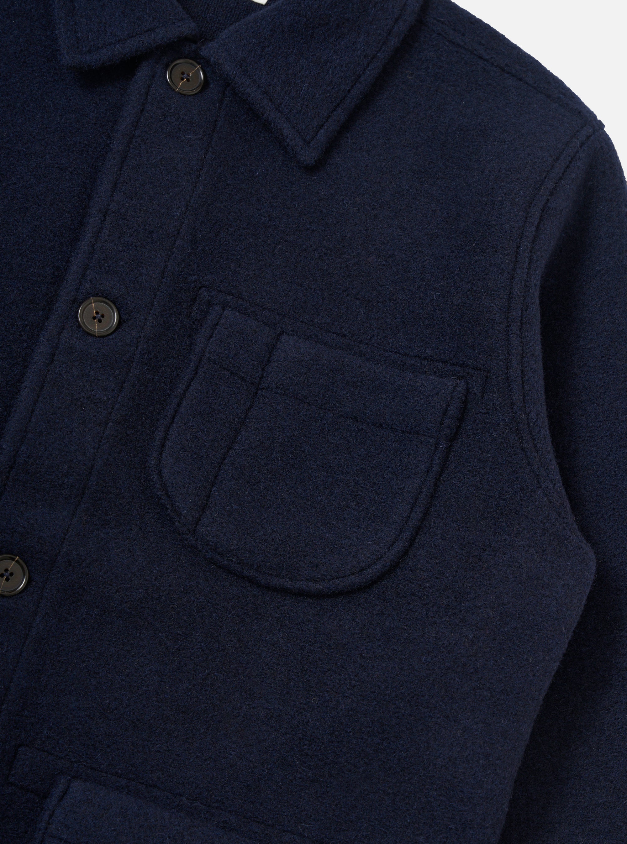 Navy Techno Melton Plain Field Jacket