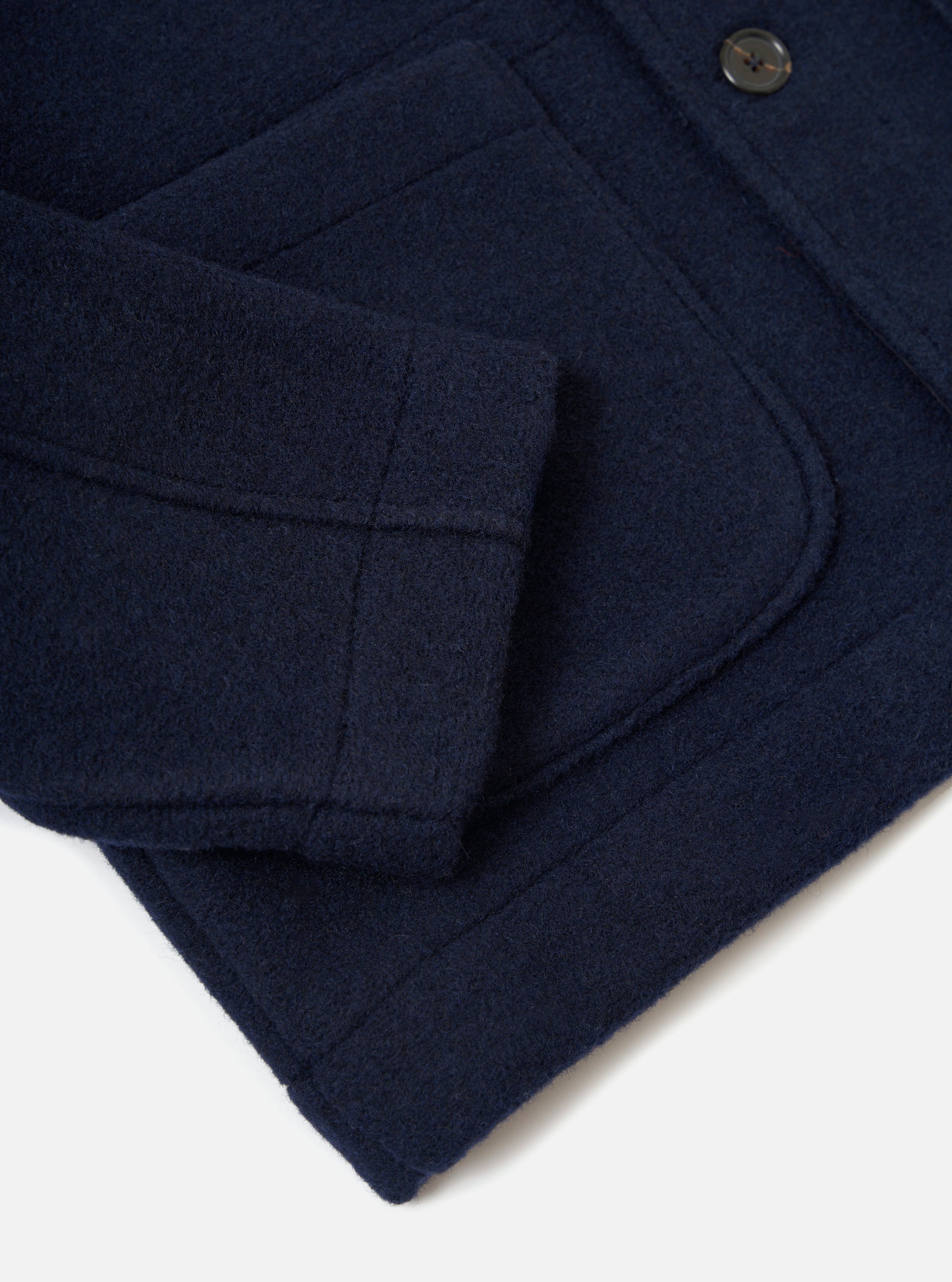 Navy Techno Melton Plain Field Jacket
