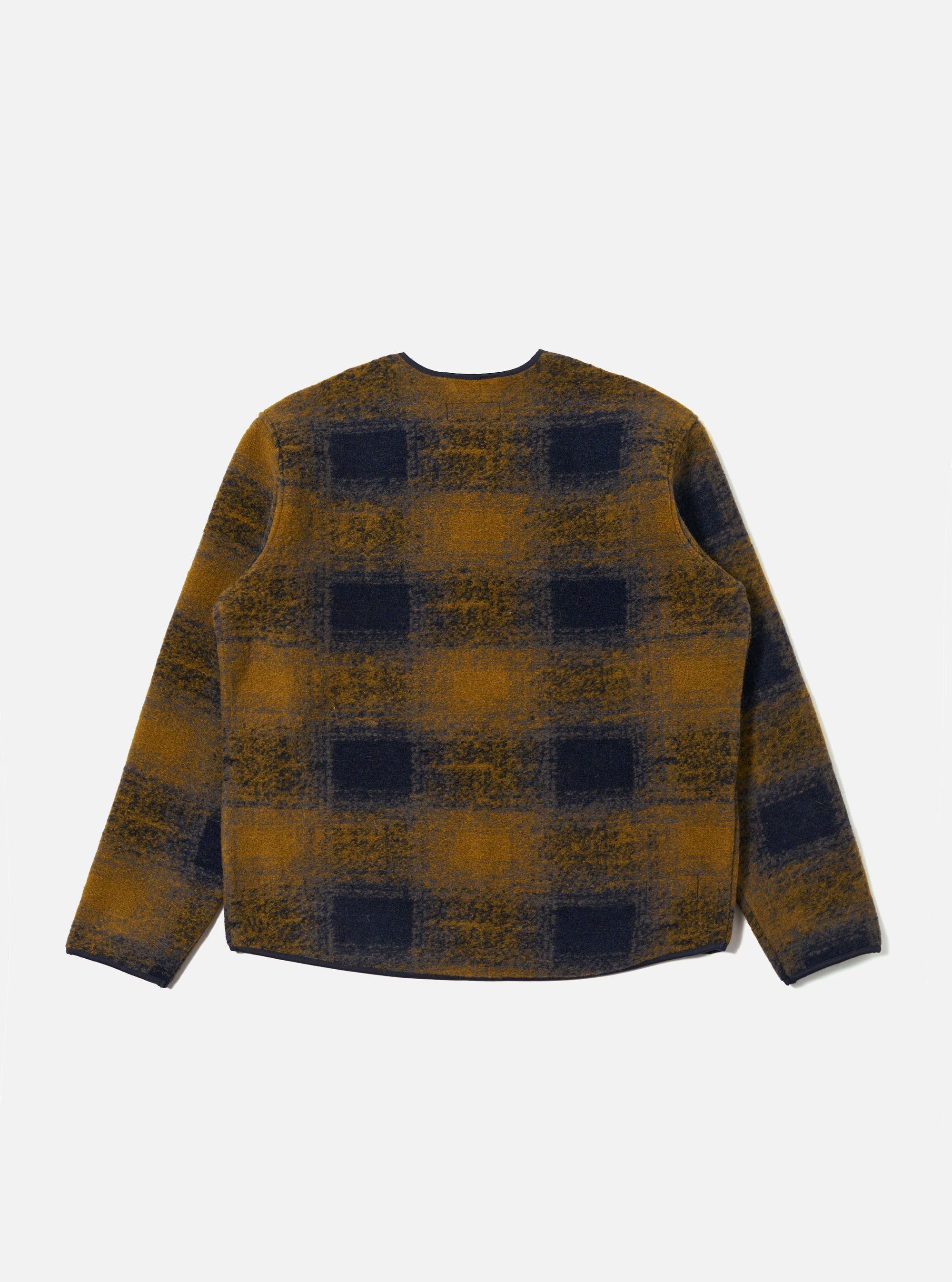 Navy Check Techno Melton Check Zip Liner Jacket