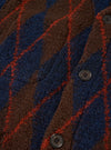 Brown/Navy Argyll Fleece Cardigan