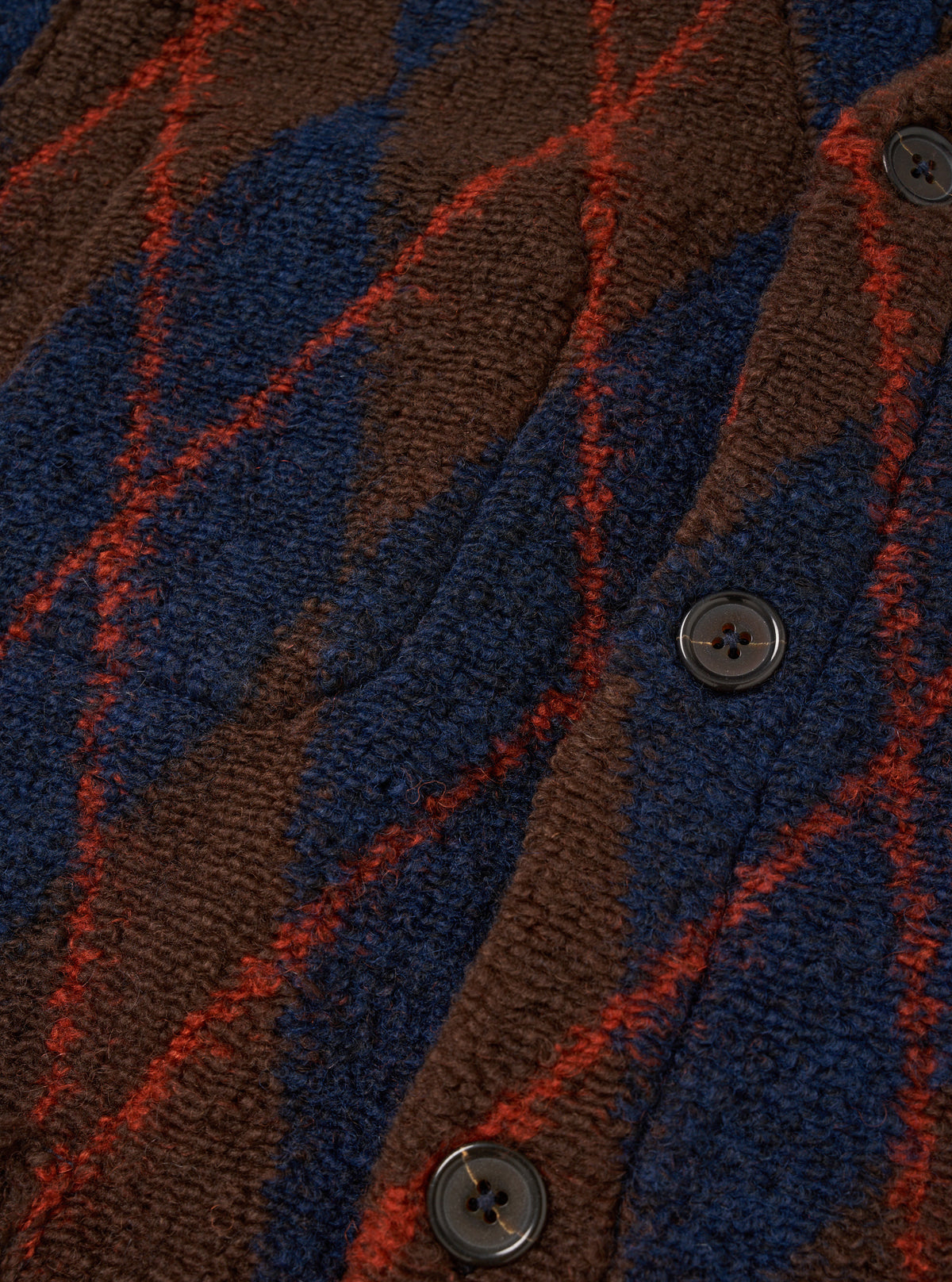 Brown/Navy Argyll Fleece Cardigan