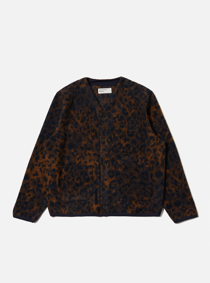 Dark Navy/Brown Night Leopard Cardigan