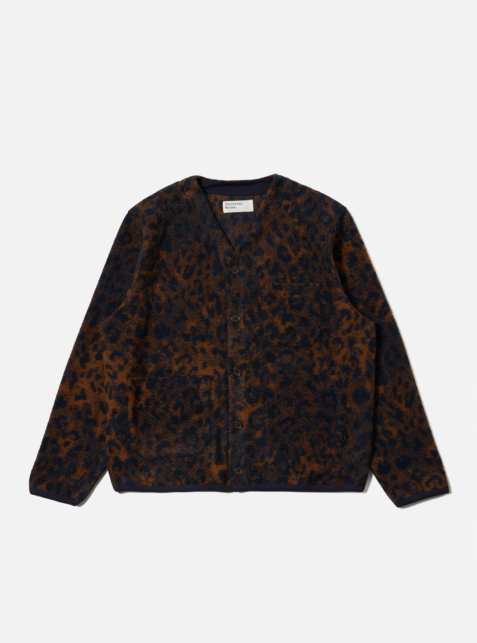Dark Navy/Brown Night Leopard Cardigan