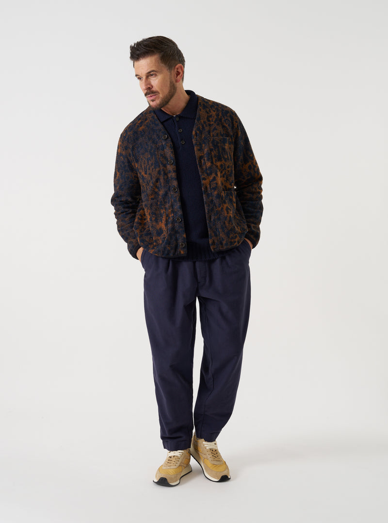 Dark Navy/Brown Night Leopard Cardigan