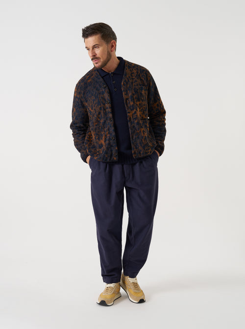 Dark Navy/Brown Night Leopard Cardigan