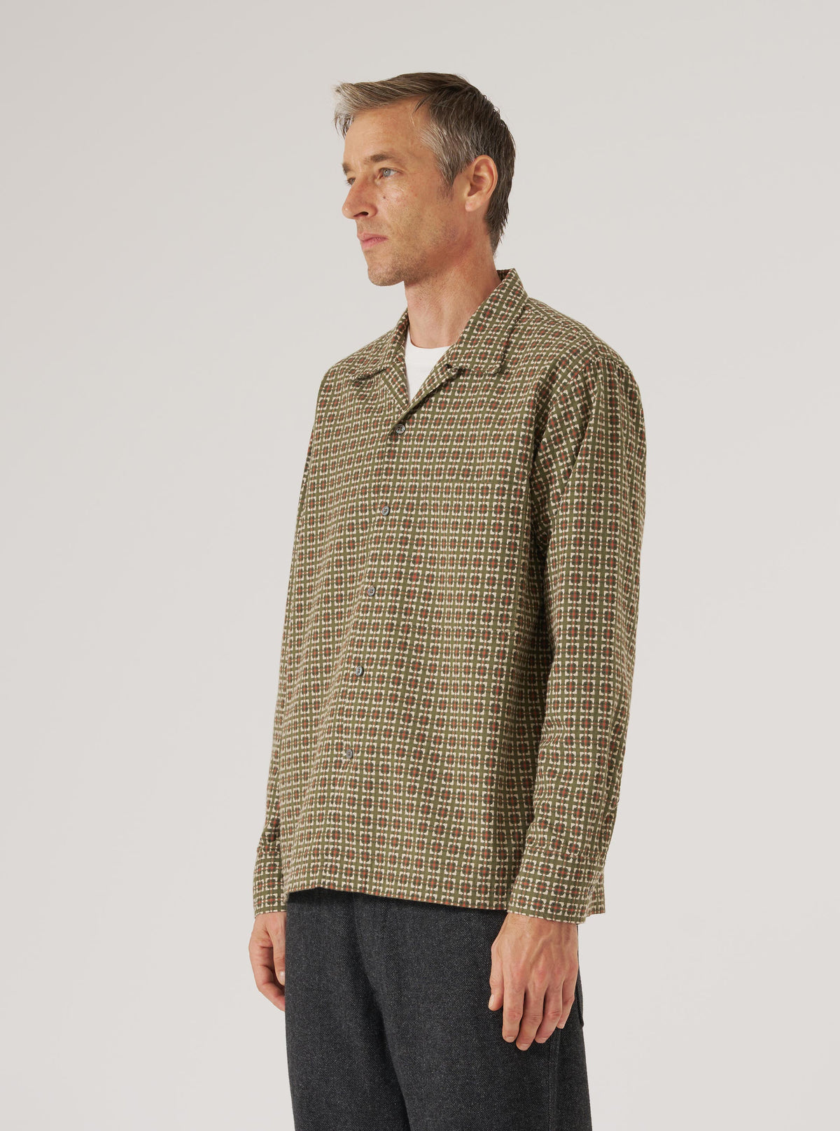 Olive Oscar Cotton L/S Camp Shirt
