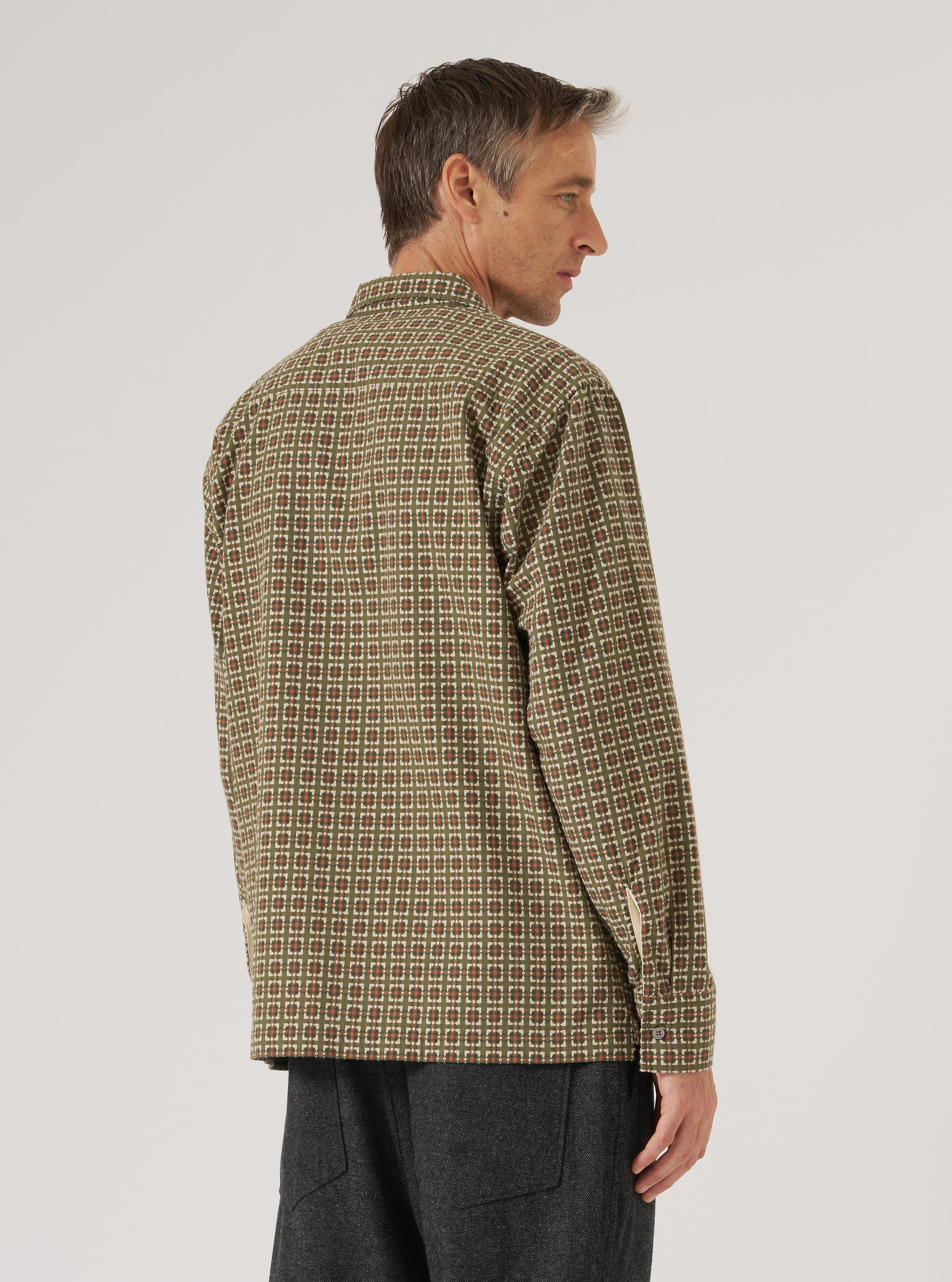 Olive Oscar Cotton L/S Camp Shirt
