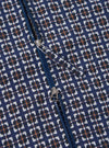 Close-up of the Navy Oscar Cotton Zip Shirt, showcasing its navy, white, and orange pattern and blue zipper. The shirt is laid flat on a neutral surface.