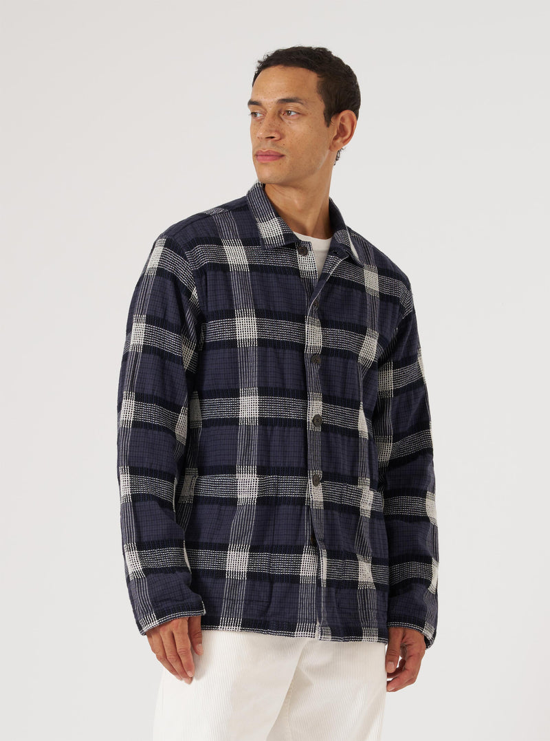 Charcoal Polka Check Easy Overshirt
