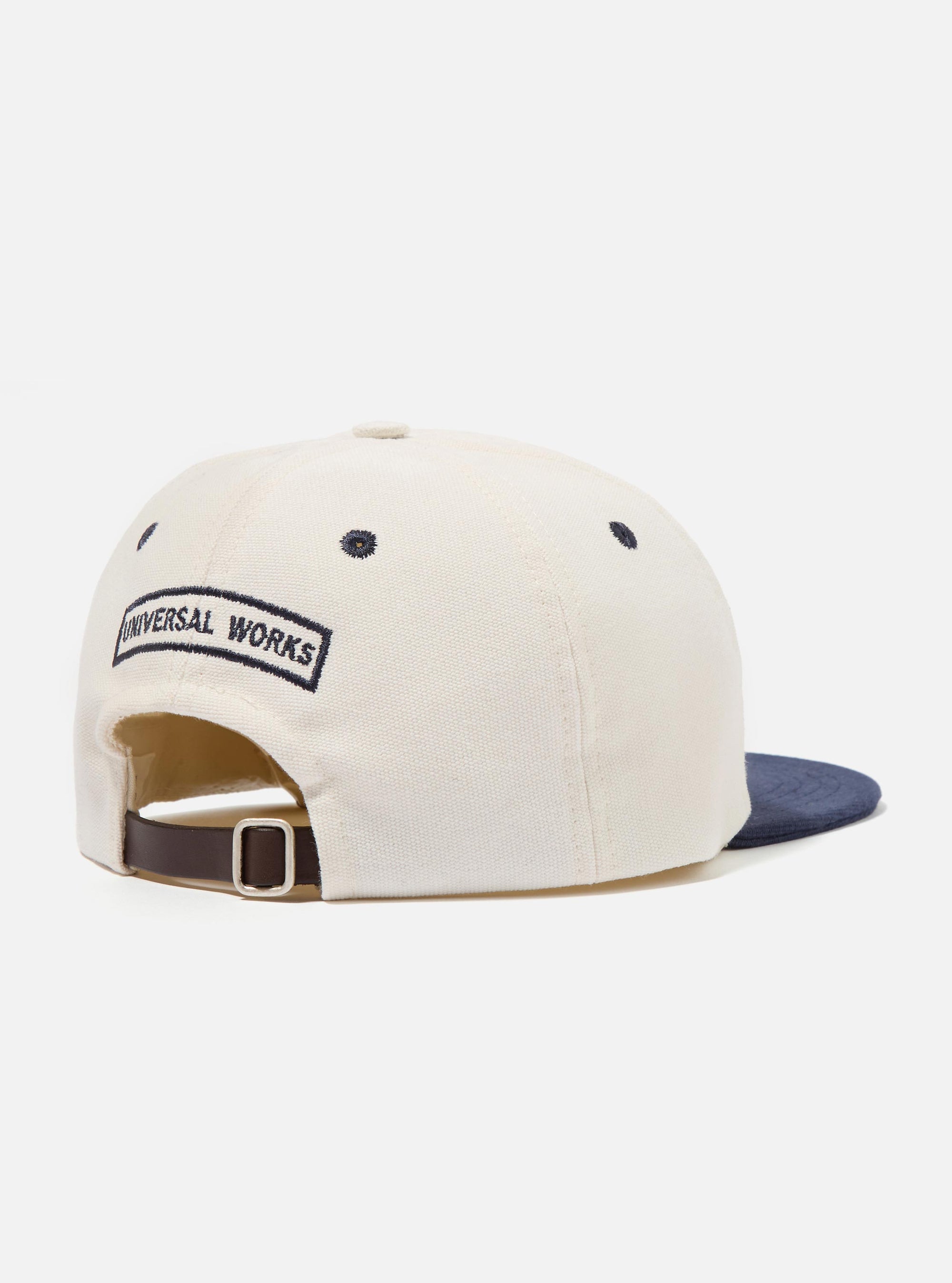 Ecru/Navy Canvas Baseball Hat