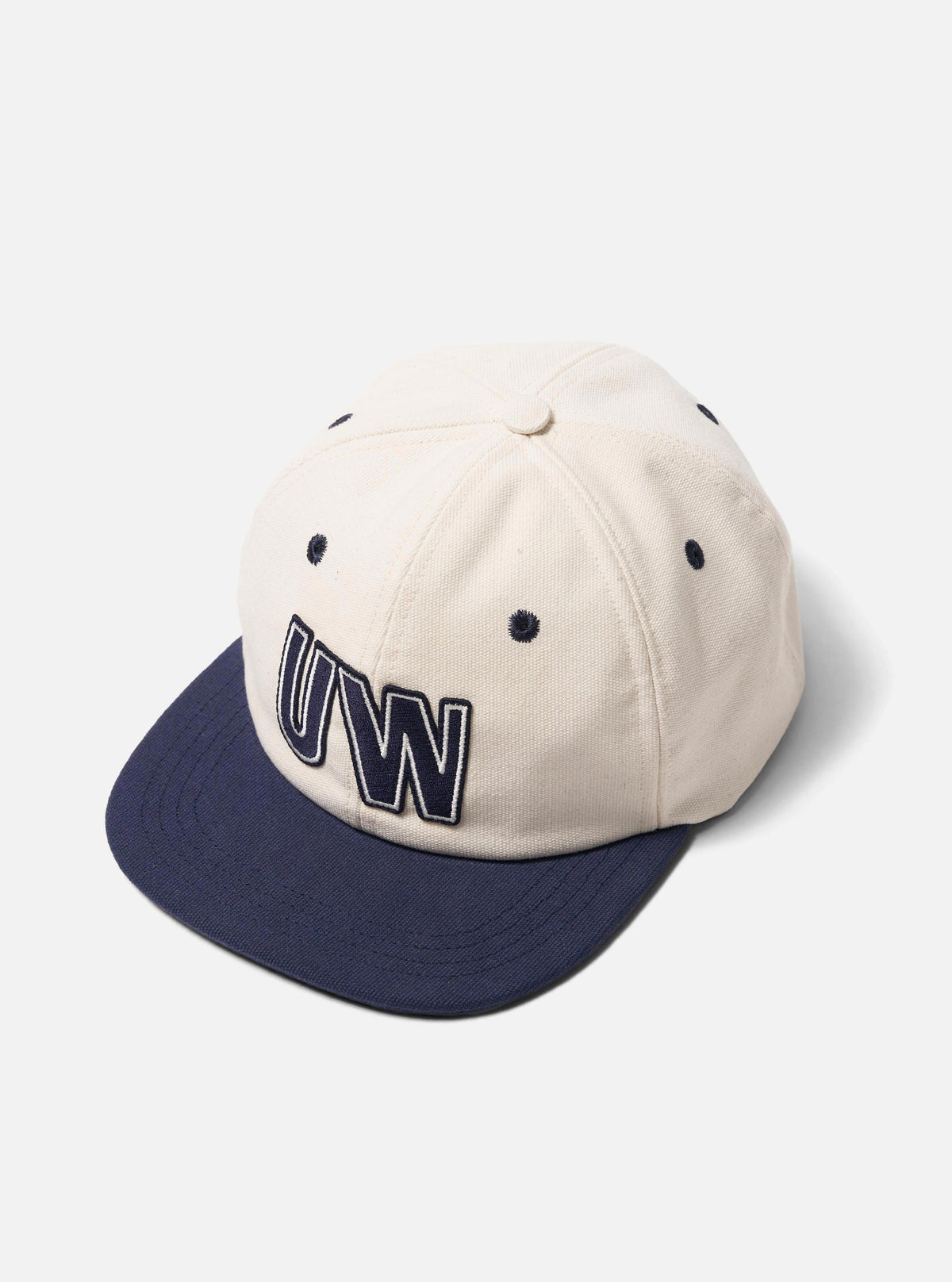 Ecru/Navy Canvas Baseball Hat